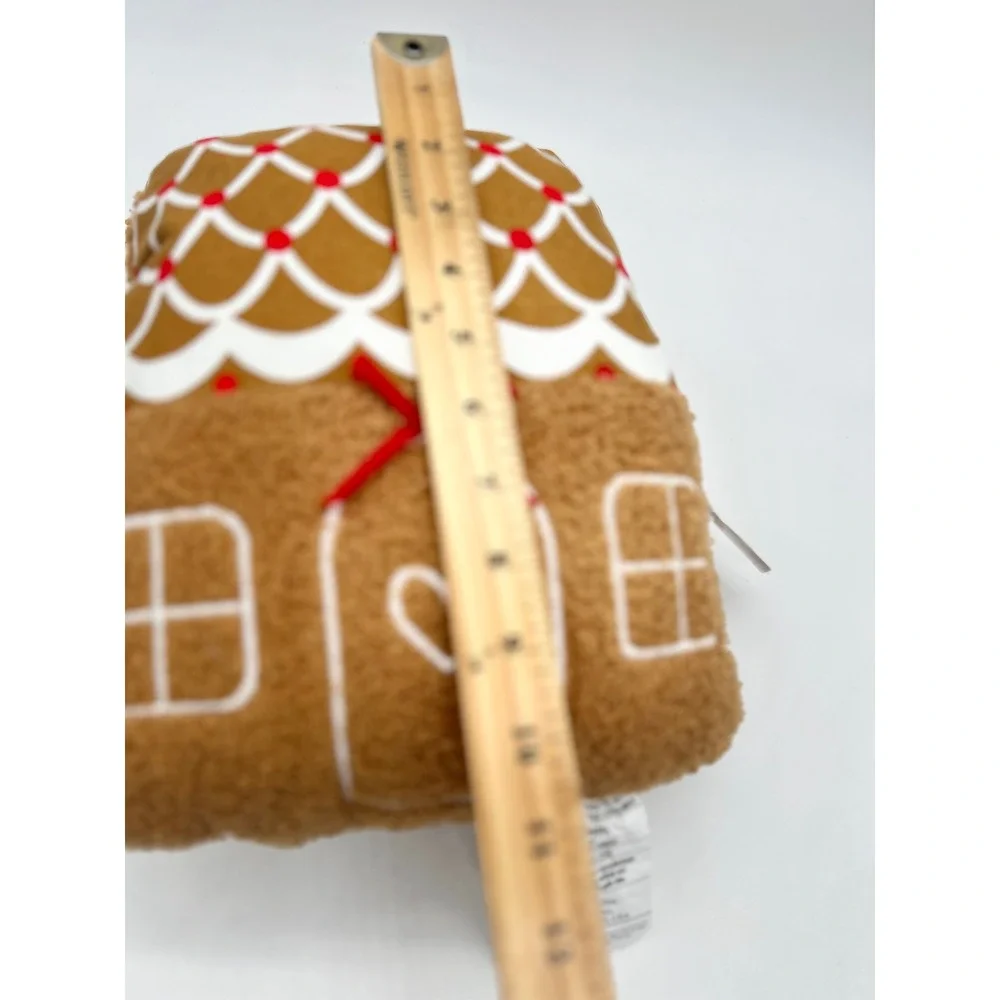 New Women Owned Gingerbread House Pillow Plush Holiday Christmas Decor 11.5